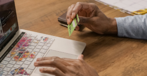 hand holding credit card